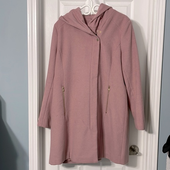 Karl Lagerfeld Blush Hooded Peacoat - Picture 1 of 5